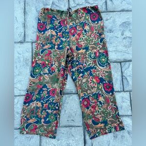 Vintage 90s Victoria’s Secret Gold Label Silk Floral Wide Leg PJ Pants M L